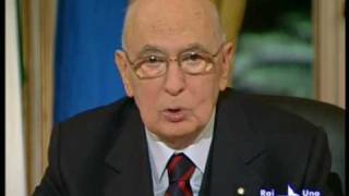 Messaggio Di Fine Anno Del Presidente Della Repubblica Giorgio Napolitano Parte 1