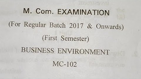March 2021 | Business Environment | M.Com 1st Semester | CDLU | question paper