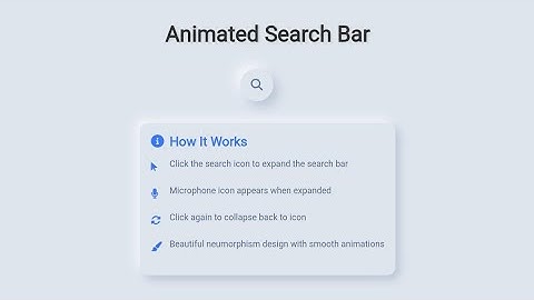 Animated Search Bar using HTML CSS & JavaScript | Modern Search Box UI Design