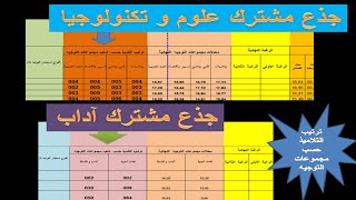 برنامج ترتيب التلاميذ  في  شعب مجموعات التوجيه النهائية  لتحضير مجالس القبول و التوجيه  علوم . آداب