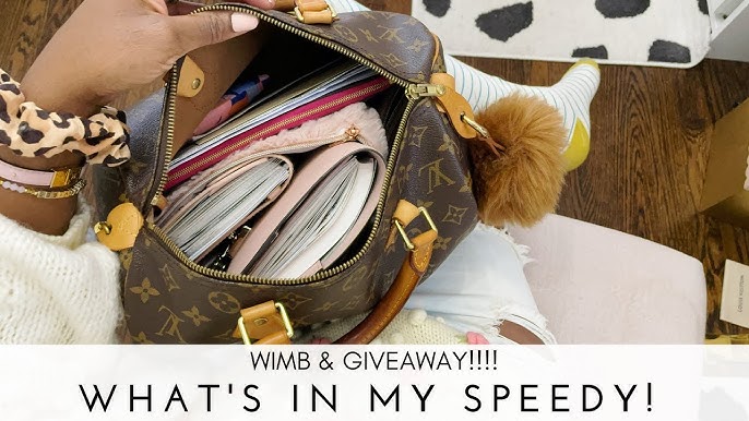 What's in my purse + Louis Vuitton Speedy Bandouliere 30 review - Katherine  Andre…