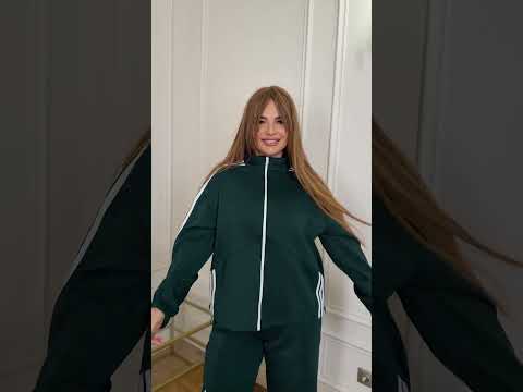 Жіночий спортивний костюм для прогулянок батал із лампасами 50-64, видео 7