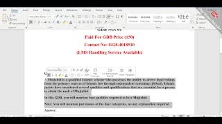 ISL202 GDB No 01 Solution 2026 Solution || BY VU ASSIGNMENT ||