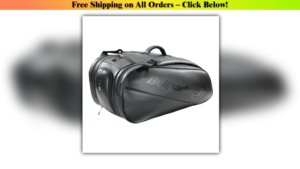 Bullpadel Casual Black Paddle Bag - Large Capacity Padel Racket Holder with Thermal Protection for