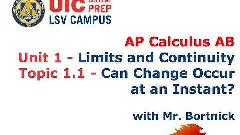 AP Calculus AB - 1.1 - Can Change Occur at an Instant?