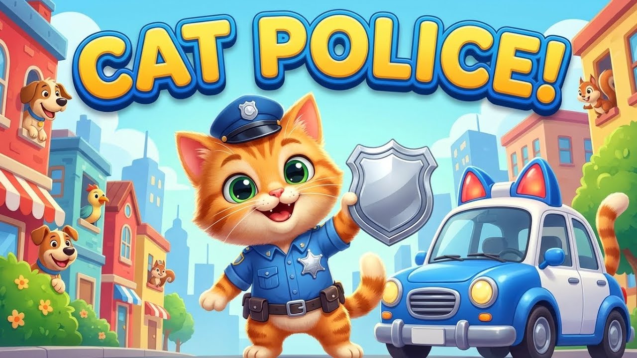 Cat Police Patrol! 🐾🚓 Kids Favorite Rhyme & Fun Police Song for Children