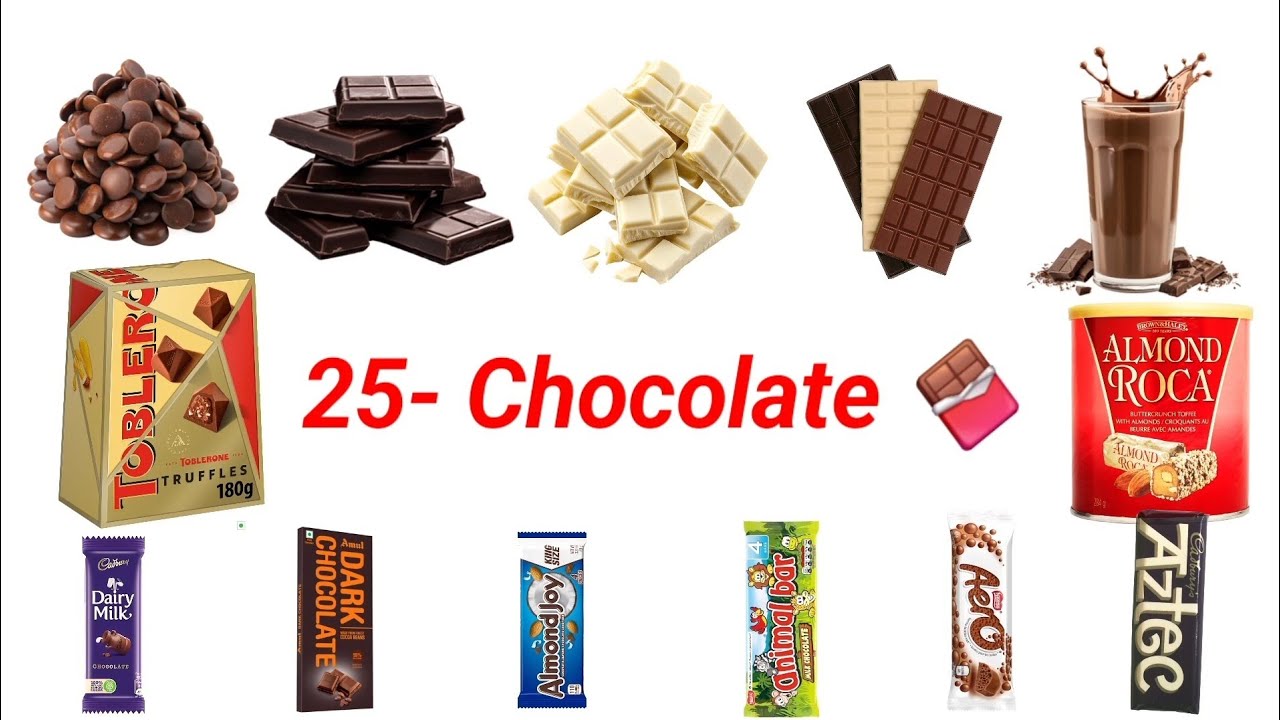 25 बच्चों की पसंदीदा टॉफी के नाम | Learn25 Toffee Names in English and Hindi | Sweet Candy