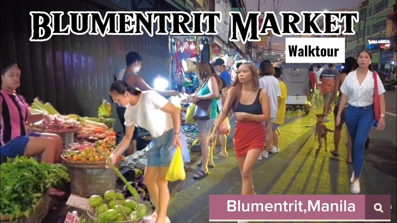 Walking Around The Crowded  Market at Night @Blumentrit Market: Manila 