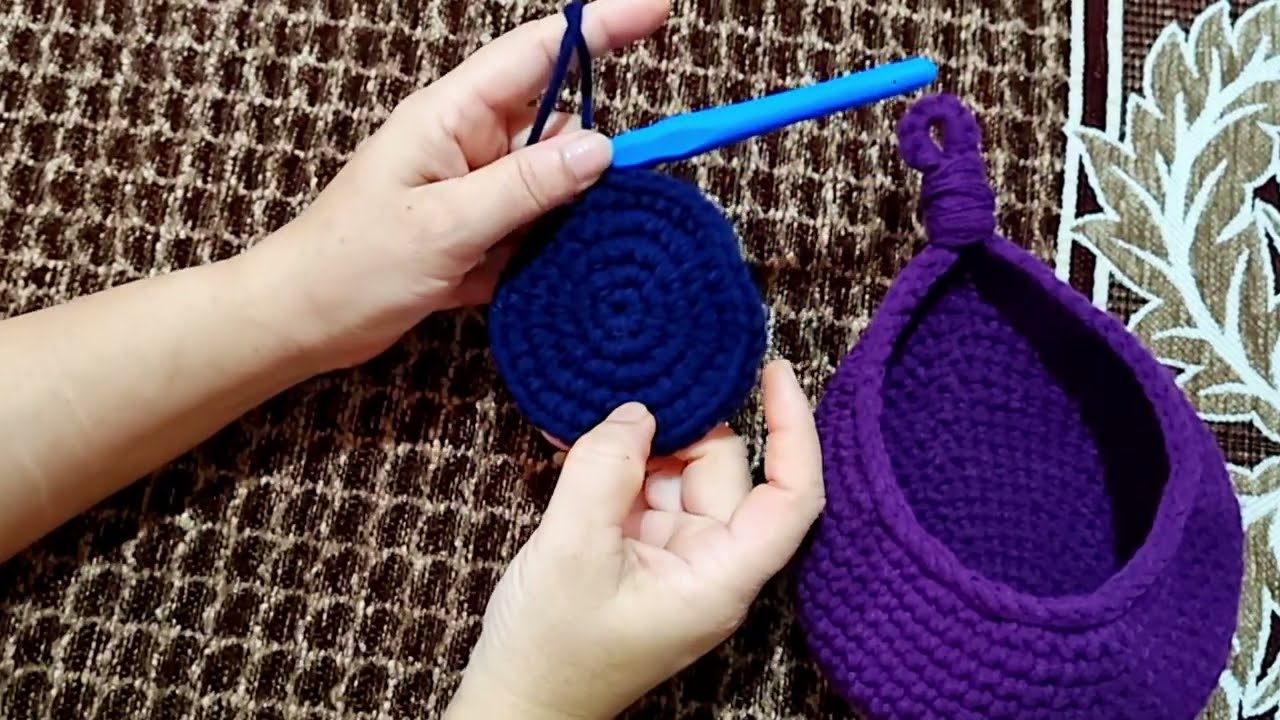 Crochet Organized hanging basket..very easy for beginners friendly.. #crochet #youtubevideo #homedec