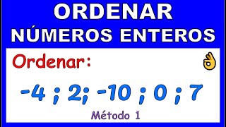 ORDENAR NUMEROS ENTEROS ORDENAR NUMEROS ENTEROS