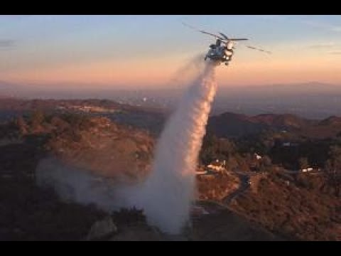 20201117 Water Dropping Aircraft Exercise in Malibu, with World's Largest Water Dropping Helicopter