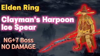 OP Elden Ring Build, ICE SPEAR with Clayman's Harpoon, Intelligence Build vs NG+7 Bosses, NO DAMAGE