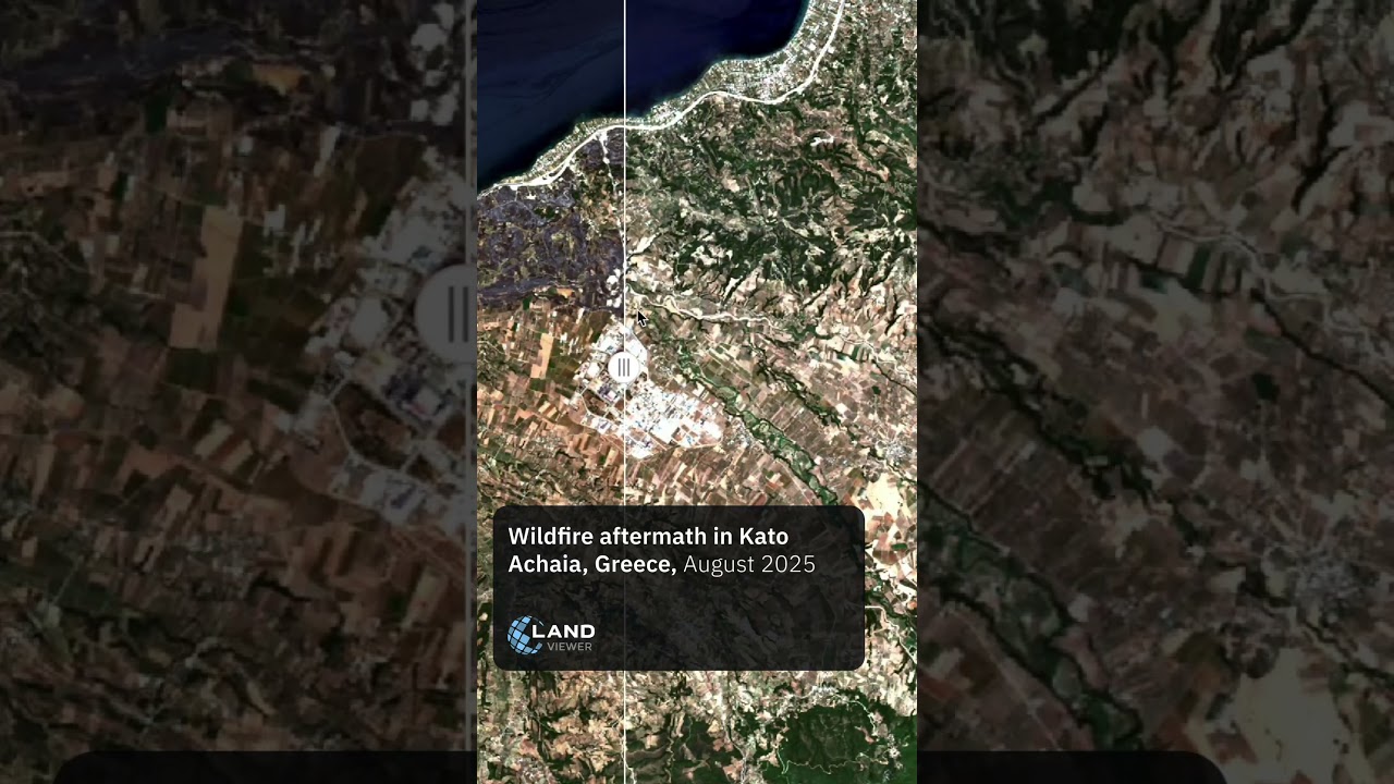 Wildfire aftermath in Kato Achaia, Greece, August 2025