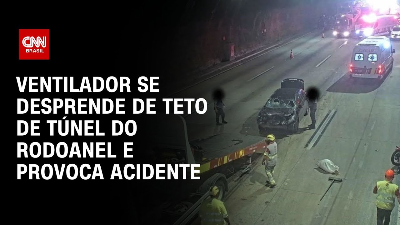 Ventilador se desprende de teto de túnel do Rodoanel e provoca acidente | CNN PRIME TIME