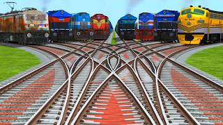 All Realistic Trains Run At Bumpy 🌍 Railroad Tracks | risky railroad crossing for toddlers screenshot 3