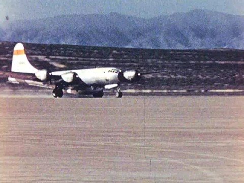 X-1E and B-29 taxi and takeoff from Edwards Air Force Base