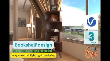 Bookshelf design/ modelling  in 3ds max tutorial 1   vray material, lighting & rendering