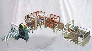 fully automatic end packaging line carton opening forming boxes feeding sealing palletizing solution