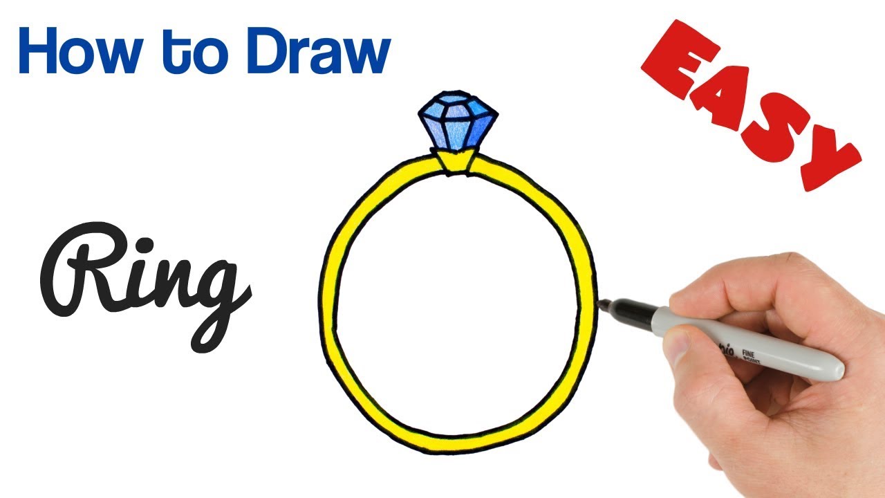 Jewelry Diamond Ring Symbol Drawing Drawing by Frank Ramspott - Pixels