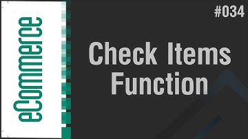 eCommerce Shop in Arabic #034 - Create Check Item Function