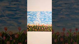 Easy Canvas Painting | Acrylic paint #youtubeshorts #canvaspainting #arcylicpainting #viralvideo