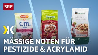 Knuspermüsli im Test: Viel Zucker, wenig Pestizide | 2023 | Kassensturz | SRF screenshot 3