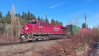Huge Train! CP 8955 Leads CP Stack Train At Ruskin British Columbia