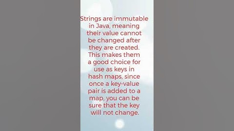 Java ‑ Why is a string used as a HashMap key?