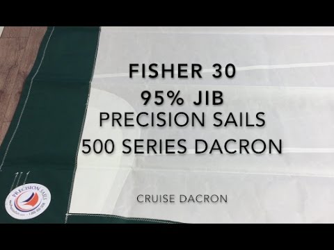 New Fisher 30 95% Jib - Precision Sails 500 Series Dacron - Marblehead