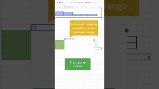 📊Fórmula Transpose Google Sheets & Excel #Shorts