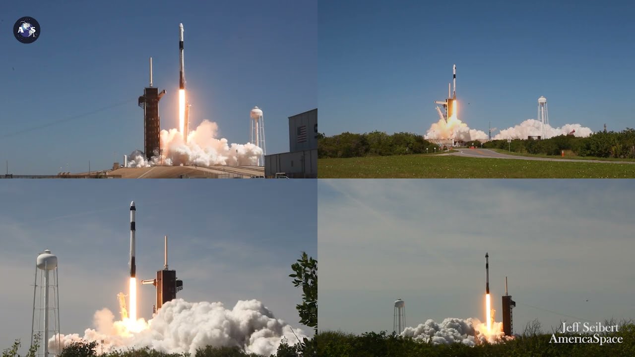 Historic first Axiom mission, launch views from around Pad 39A