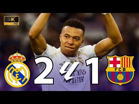 ريال مدريد يسحق برشلونة 2 1 مع الرافة في الليلة تالق امبابي و اهدار الفرص من الملكي