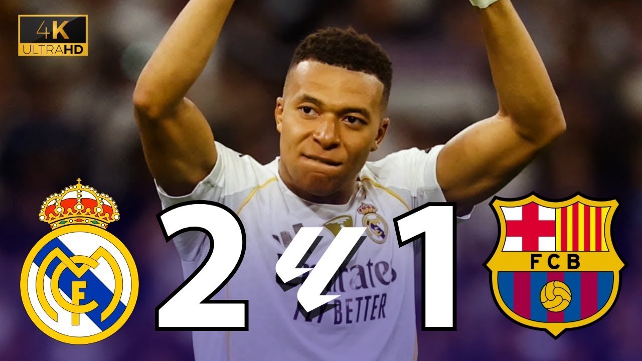 ريال مدريد يسحق برشلونة 2-1 مع الرافة في الليلة تالق امبابي و اهدار الفرص من الملكي