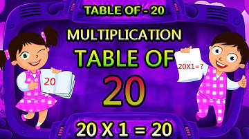 Learn Multiplication Table Of TWENTY 20 x 1 = 20 | 20 Times Tables | KidsTv Sirukathaigal