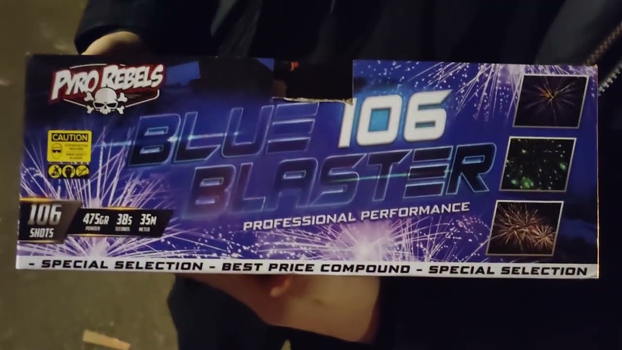 PYRO REBELS BLEU 106 BLASTER VUURWERK AFSTEKEN OUD EN NIEUW 