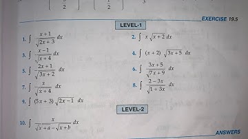 RD SHARMA EX 19.5 Q1 TO  Q10 SOLUTIONS OF CHAPTER 19 INDEFINITE INTEGRALS CLASS 12
