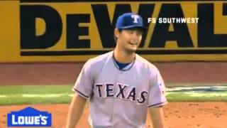 Yu Darvish Perfect Game broken with 1 out left in game. Marwin Gonzalez gets single