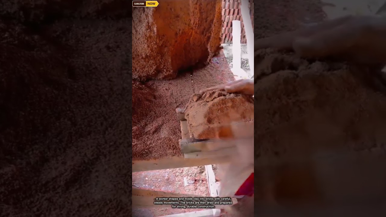 Brick Making Process | Worker Producing Bricks for Construction 