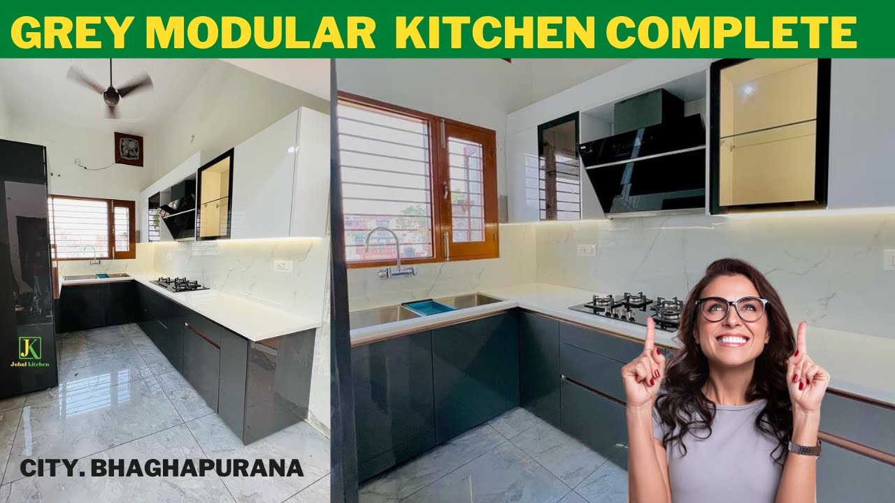 GREY MODULAR KITCHEN COMPLETE || WHICH CITY ?? KITCHEN SIZE  ?? JOHAL KITCHEN
