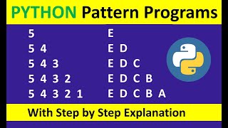Printing Numbers & Alphabets in Right Angle Triangle in descending order| Pattern Program | Part-5 |