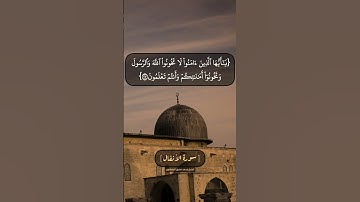 سورة الأنفال الآية ٢٦ الى ٢٨ بصوت الشيخ محمد صديق المنشاوي