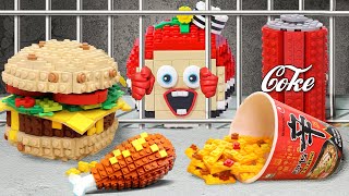 LEGO PRISON ESCAPE #6 - How Apu Survived in Jail - Lego Food Stop Motion   كيف نجا آبو في السجن؟