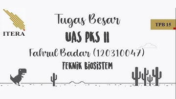 Tugas Besar UAS PKS II ITERA TA 2020/2021