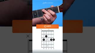 How To Play Cadd9 chord on Guitar (stuck 3&amp;4 chord!)  #Shorts