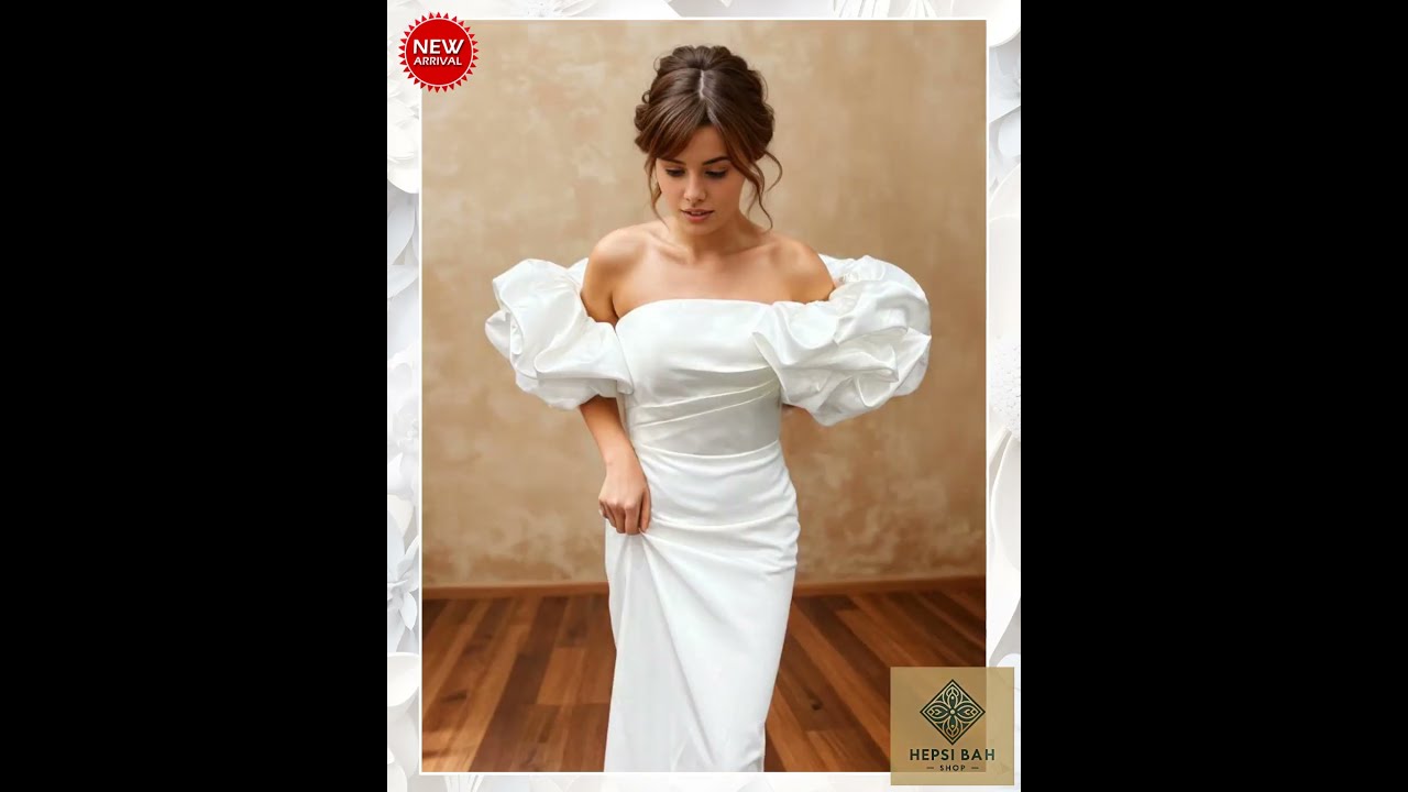 1 Pair White Satin Bridal Elastic Puff Sleeves For Wedding Dress Autumn Accessories