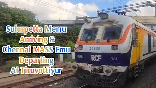 66039 Sulurpetta MEMU Arriving & 42008 Chennai Central Suburban EMU Departing Tiruvottiyur TVT 