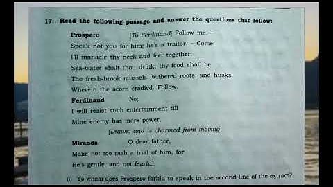 The Tempest : Act 1 Scene 2 , workbook Answers - part 11 (Extract 17)