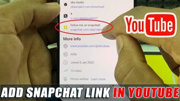 how to add snapchat link to youtube channel?