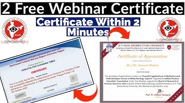 2 Free Webinar Certificate | Free Certificate | Government Universities Webinar Certificate