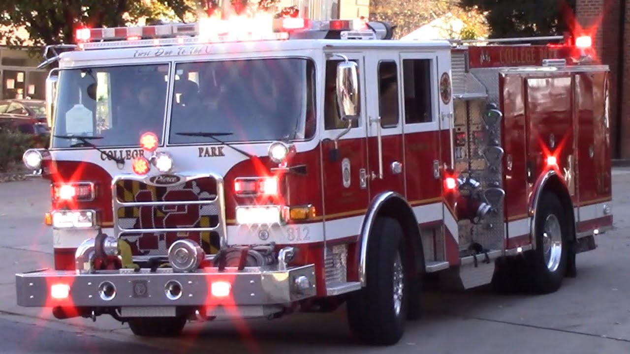 College Park Volunteer Fire Department Engine 812 Responding YouTube